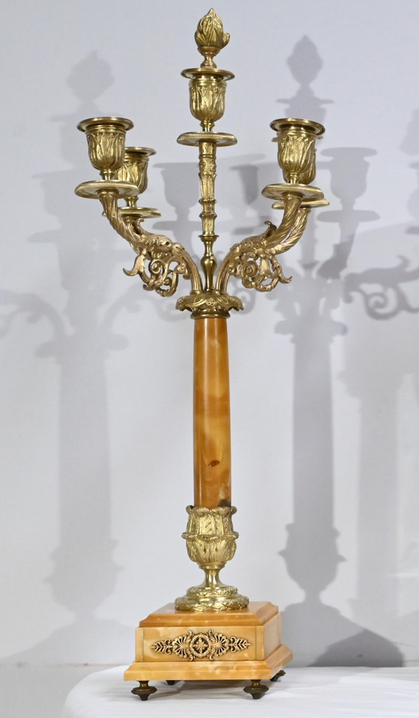 Important Marble and Bronze Mantel Insert, Empire style - 2nd half 19th century