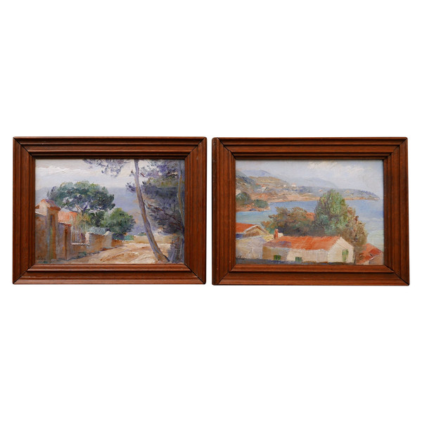 Ernest LELEU, Two views of Cap Martin