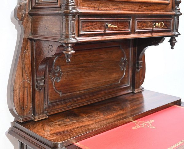 Piccolo tavolo da esposizione in palissandro, periodo Napoleone III - metà del XIX secolo