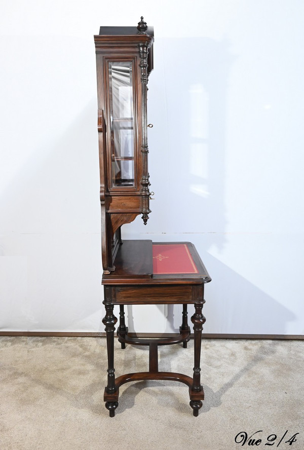Piccolo tavolo da esposizione in palissandro, periodo Napoleone III - metà del XIX secolo