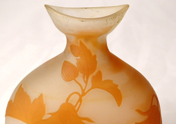 Vase Gourd Pâte de Verre Emile Gallé Fleurs Liseron Art Nouveau 19th century