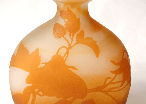 Vase Gourd Pâte de Verre Emile Gallé Fleurs Liseron Art Nouveau 19th century