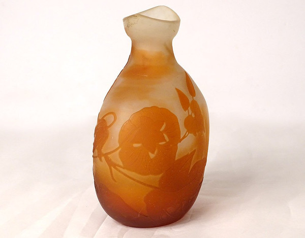 Vase Gourd Pâte de Verre Emile Gallé Fleurs Liseron Art Nouveau 19th century