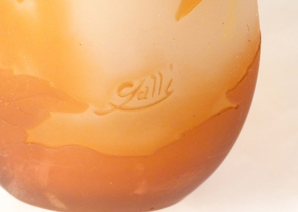 Vase Gourd Pâte de Verre Emile Gallé Fleurs Liseron Art Nouveau 19th century
