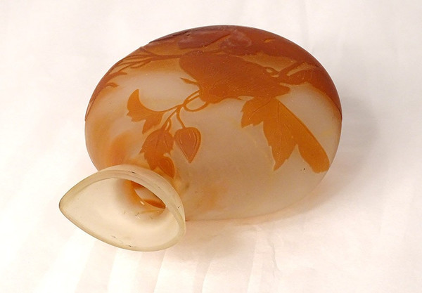 Vase Gourd Pâte de Verre Emile Gallé Fleurs Liseron Art Nouveau 19th century