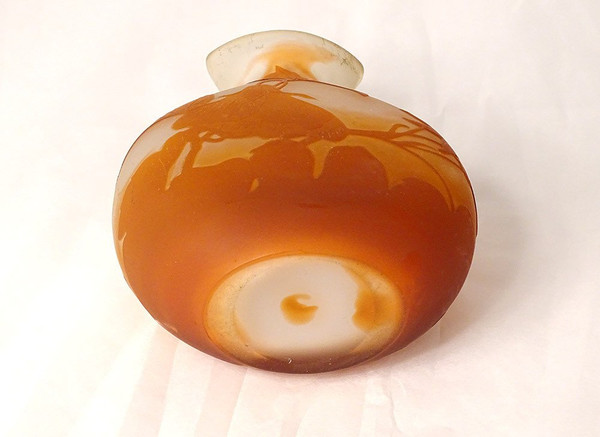 Vase Gourd Pâte de Verre Emile Gallé Fleurs Liseron Art Nouveau 19th century