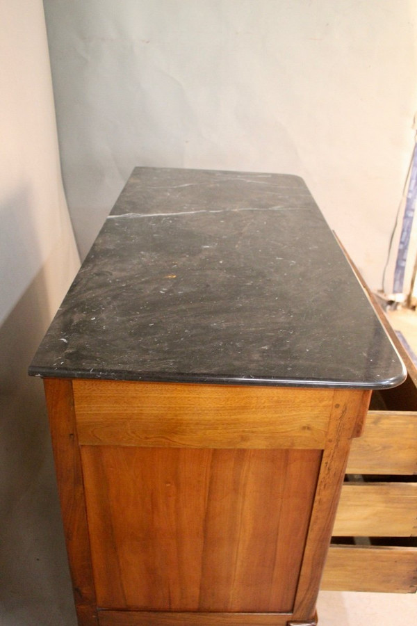 Commode Restauration Ronce De Noyer à Dessus Marbre