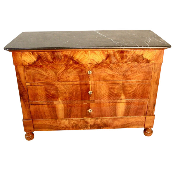 Commode Restauration Ronce De Noyer à Dessus Marbre