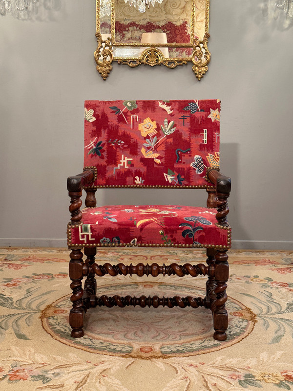 Louis XIII Period 17th Century Walnut Arm Chair