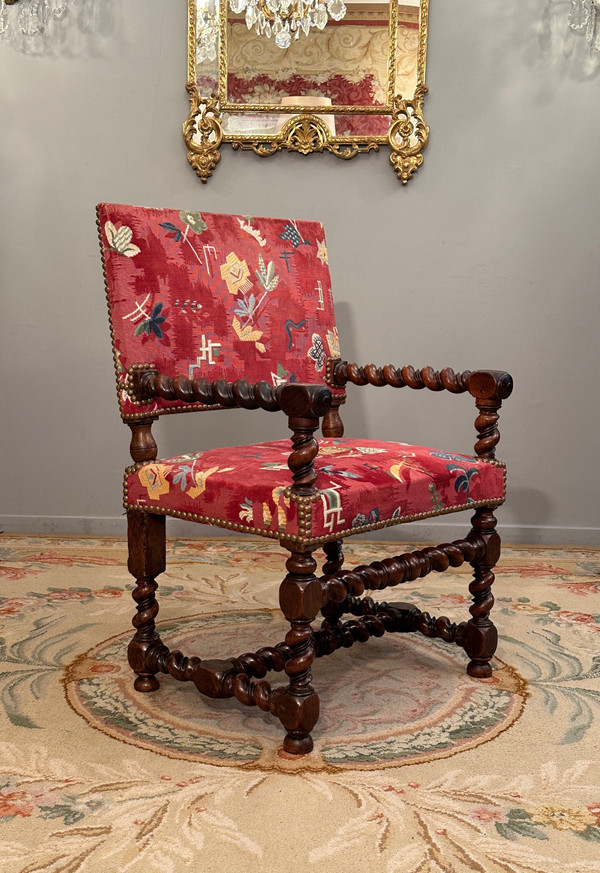 Louis XIII Period 17th Century Walnut Arm Chair