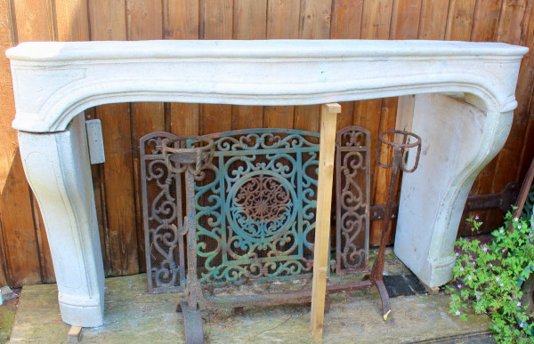 Antique Stone Mantel From Massangis Burgundy