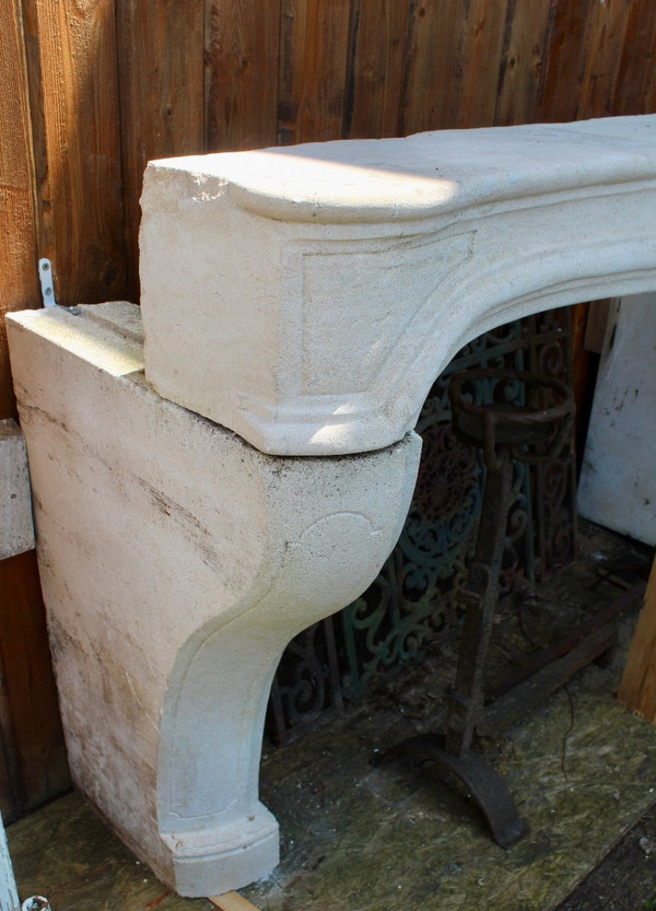 Antique Stone Mantel From Massangis Burgundy