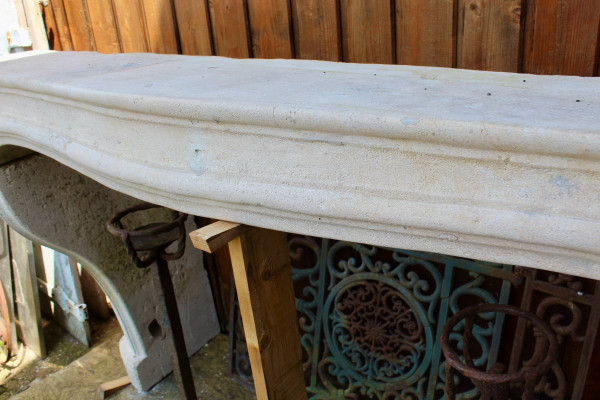 Antique Stone Mantel From Massangis Burgundy