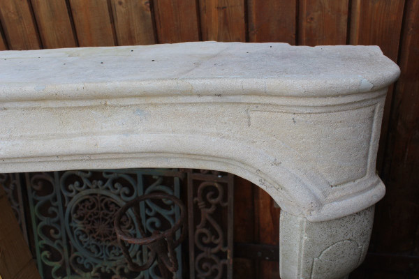 Antique Stone Mantel From Massangis Burgundy