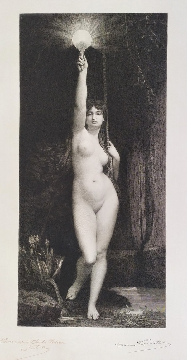 Truth Engraving After Lefebvre Etching Nude 19th c