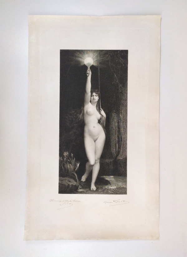 Truth Engraving After Lefebvre Etching Nude 19th c