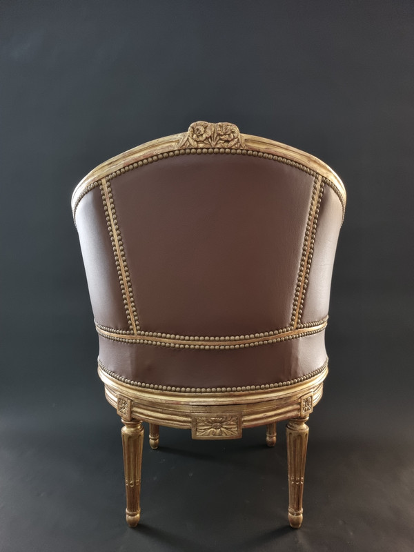 Sulpice BRIZARD, exceptional Louis XVI period stamped swivel armchair.