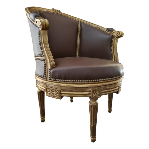 Sulpice BRIZARD, exceptional Louis XVI period stamped swivel armchair.