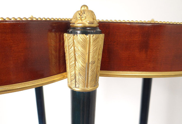 Petite Table Tricoteuse Vide-poches Acajou Bronze Doré Napoléon III XIXème