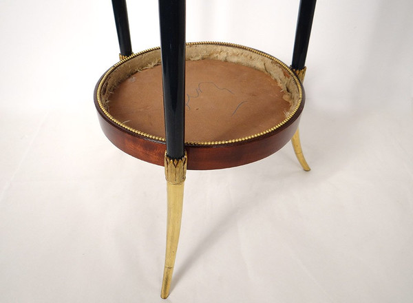 Petite Table Tricoteuse Vide-poches Acajou Bronze Doré Napoléon III XIXème