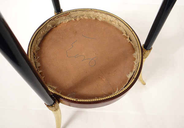 Petite Table Tricoteuse Vide-poches Acajou Bronze Doré Napoléon III XIXème