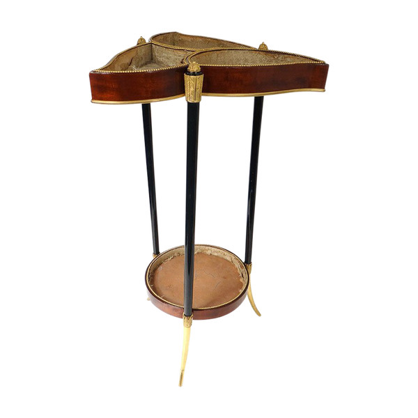 Petite Table Tricoteuse Vide-poches Acajou Bronze Doré Napoléon III XIXème