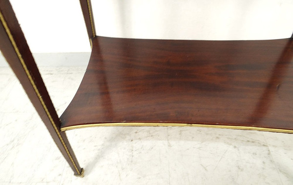 Small Louis XVI Living Room Table Mahogany Marble Gilt Bronze Wedgwood 19th