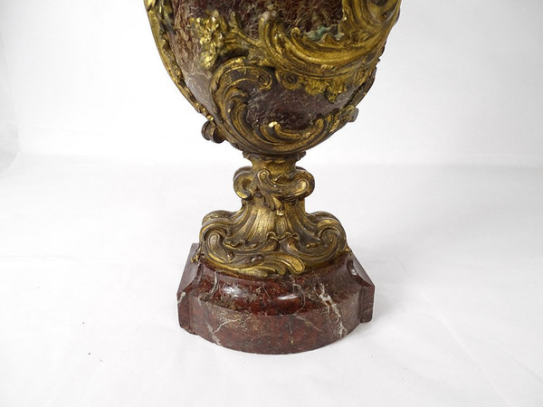 Large candelabra 5 lights bronze morello cherry foliage shells 19th century