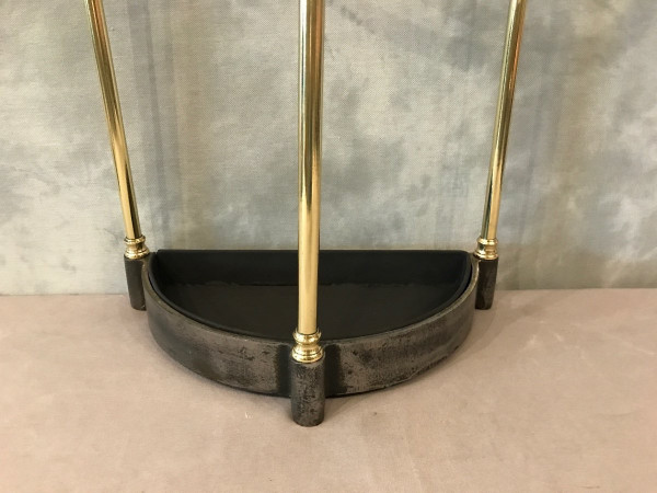 Porte parapluies ancien en laiton poli et vernis d'époque 19 ème 