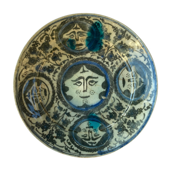 Qâjâr ceramic bowl with Khorshid Khanoom decoration