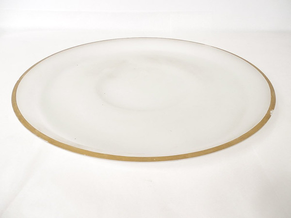 White opaline punch service with palm tree gilding 6 cups 19th century tray