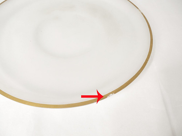 White opaline punch service with palm tree gilding 6 cups 19th century tray