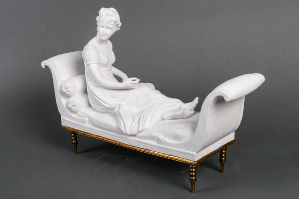 Scultura in biscotto Mme Récamier fine del XIX secolo