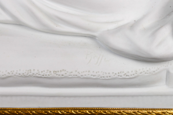 Scultura in biscotto Mme Récamier fine del XIX secolo