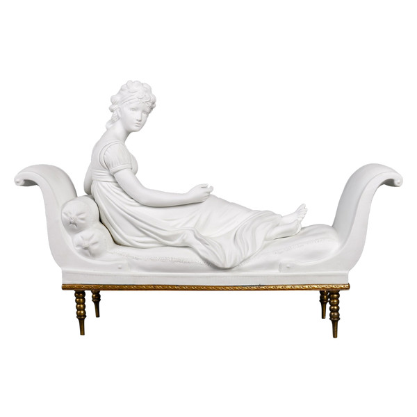 Scultura in biscotto Mme Récamier fine del XIX secolo