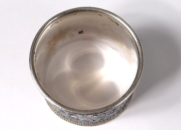 Russian Sterling Silver Napkin Ring Cloisonné Enamel Moscow 67.48gr 19th Century