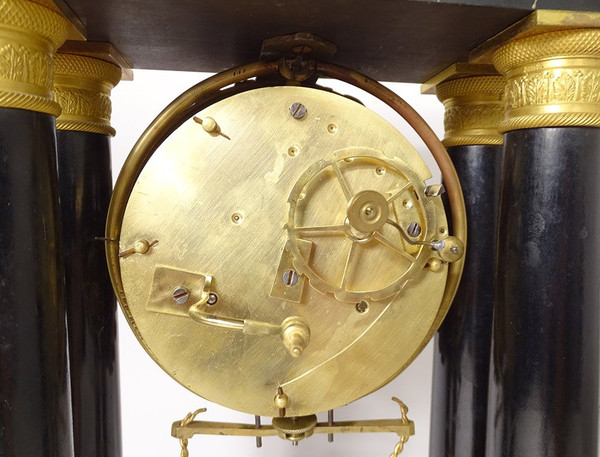 Column clock Angelot Escarpolette Farcot Wood Bronze Napoleon III 19th century