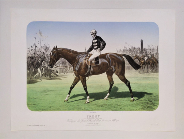 Trent Cheval Monté Par Cannon Lithographie XIXème  Albert Adam Par Broomielaw,  The Mersy