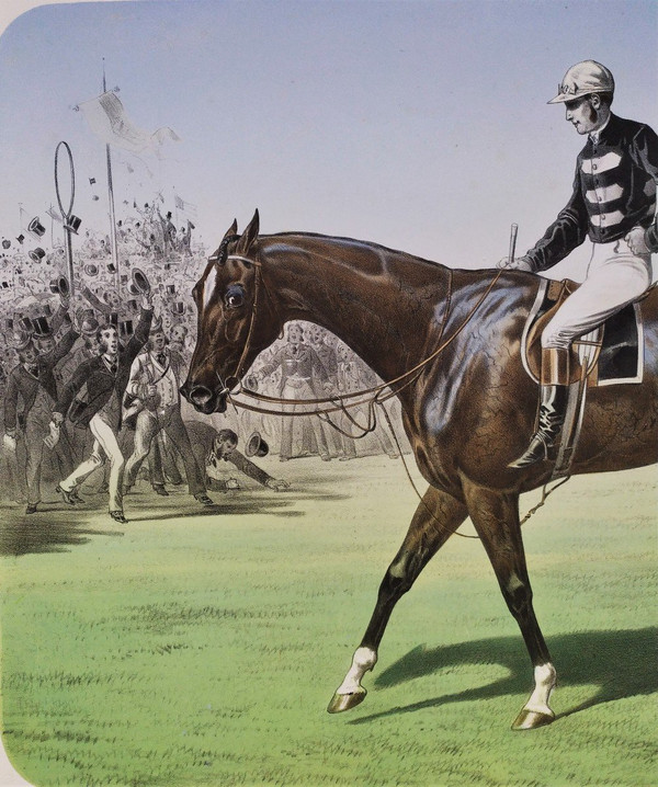 Trent Cheval Monté Par Cannon Lithographie XIXème  Albert Adam Par Broomielaw,  The Mersy