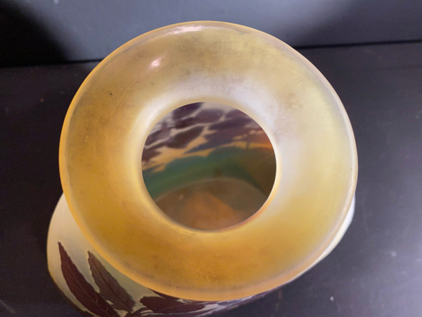 Art Nouveau vase, School of Nancy signed Gallé