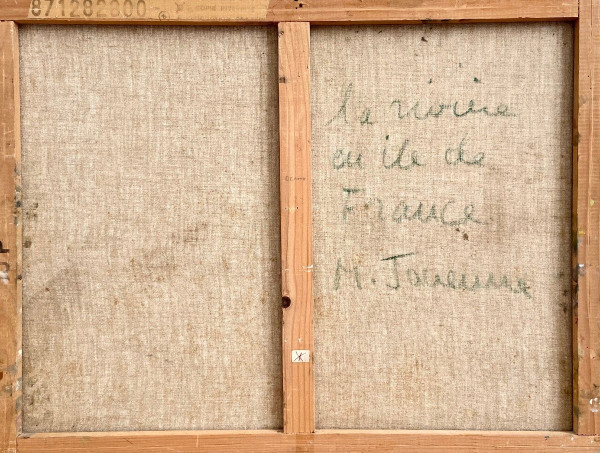 Michel Jouenne (1933-2021), Tableau Vue De Paysage à La Rivière Années 1970/1980.