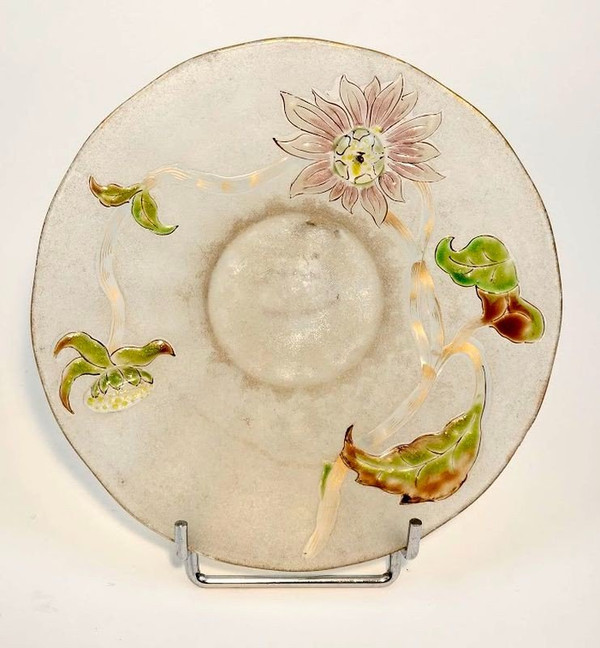 Emile Gallé Jugendstilschale „mit Dahlien“