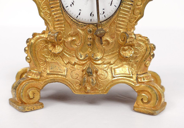 Clock Cartel Miniature Louis XV Bronze Gilt Cow's-tail 19th century