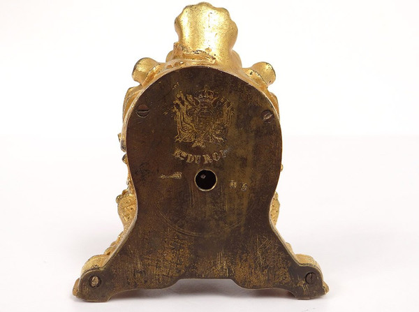 Clock Cartel Miniature Louis XV Bronze Gilt Cow's-tail 19th century