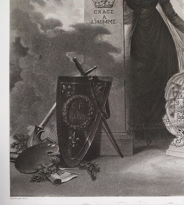 Duchess De Berry Duc De Bordeaux  Chambord Historical Engraving 19th C Etching Old Print