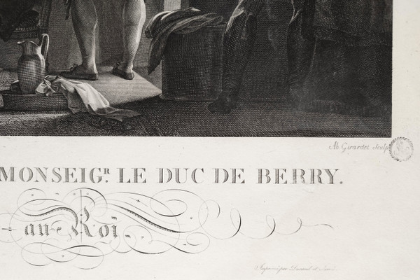 Duc De Berry Duca Di Bordeaux Conte Di Chambord Coppia Di Incisioni Storiche