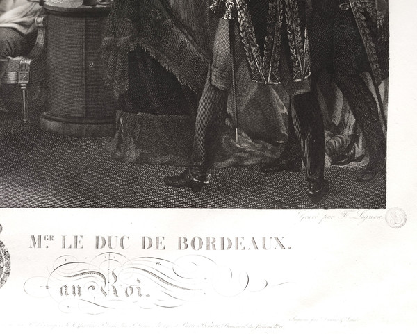 Duc De Berry Duca Di Bordeaux Conte Di Chambord Coppia Di Incisioni Storiche