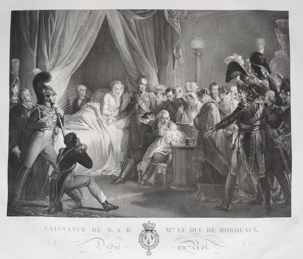 Duc De Berry Duca Di Bordeaux Conte Di Chambord Coppia Di Incisioni Storiche
