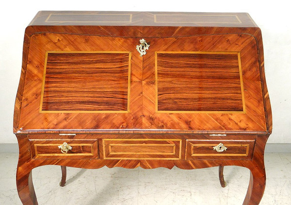 Louis XV Sloping Desk Rosewood Marquetry Rosewood Bronze XVIIIth