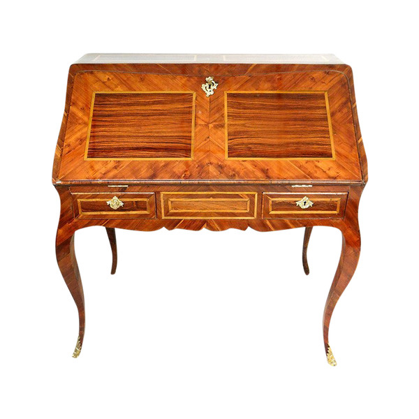 Louis XV Sloping Desk Rosewood Marquetry Rosewood Bronze XVIIIth